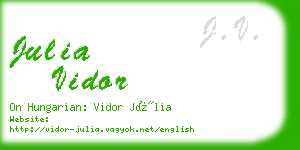 julia vidor business card